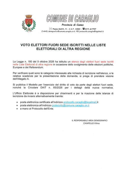 Voto Elettori Fuori Sede